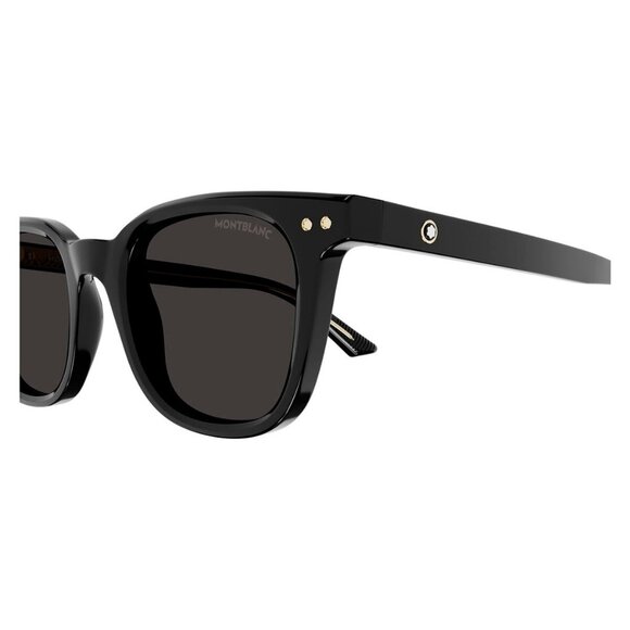 New MONT BLANC Snowcap Black Square MB0320S 001 Sunglasses Women - Picture 3 of 4